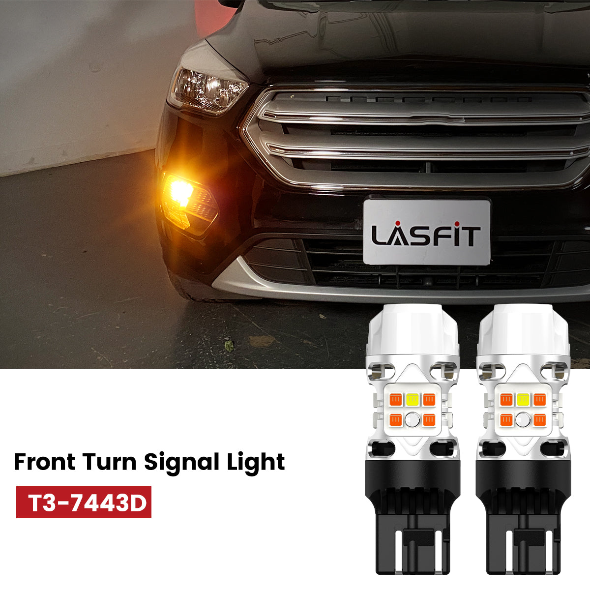Lasfit 7443D led front turn signal light for 2019 Ford Escape