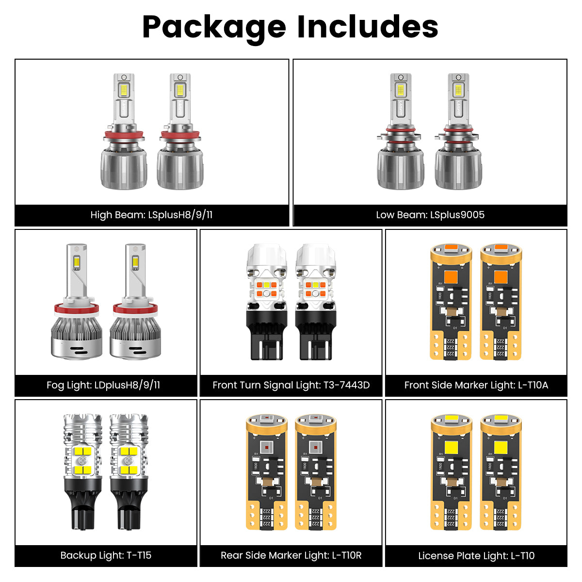 Lasfit combo package led bulbs for 2019 Ford Escape SEL