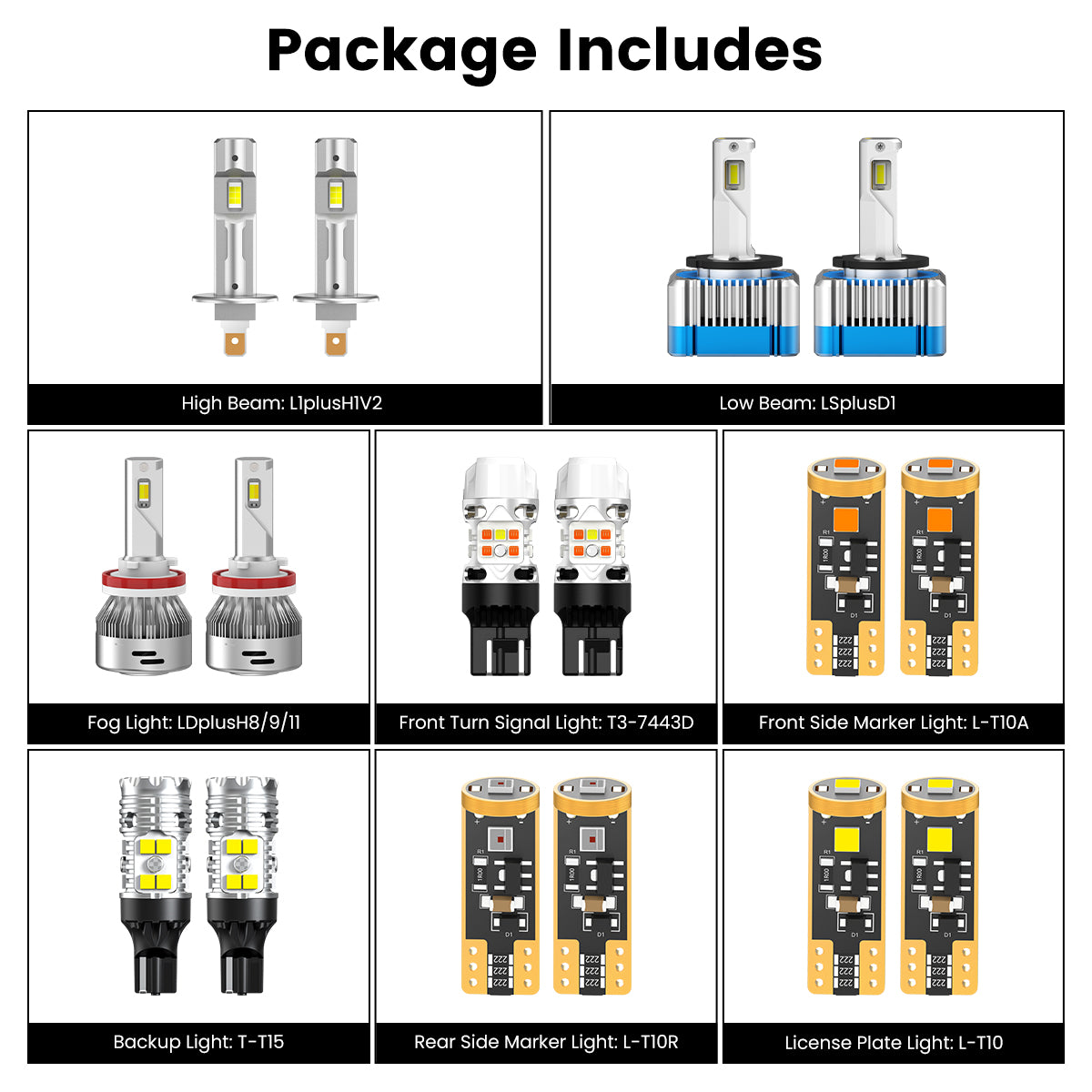 Lasfit combo package led bulbs for 2019 Ford Escape Titanium