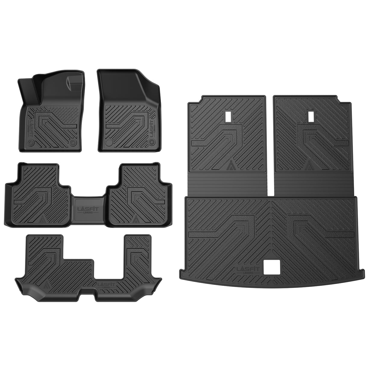 Fit for 2019 Volkswagen Atlas Floor Mats & Cargo Mat & Seatback Mat, Fit Passenger Seat Without Retention Only
