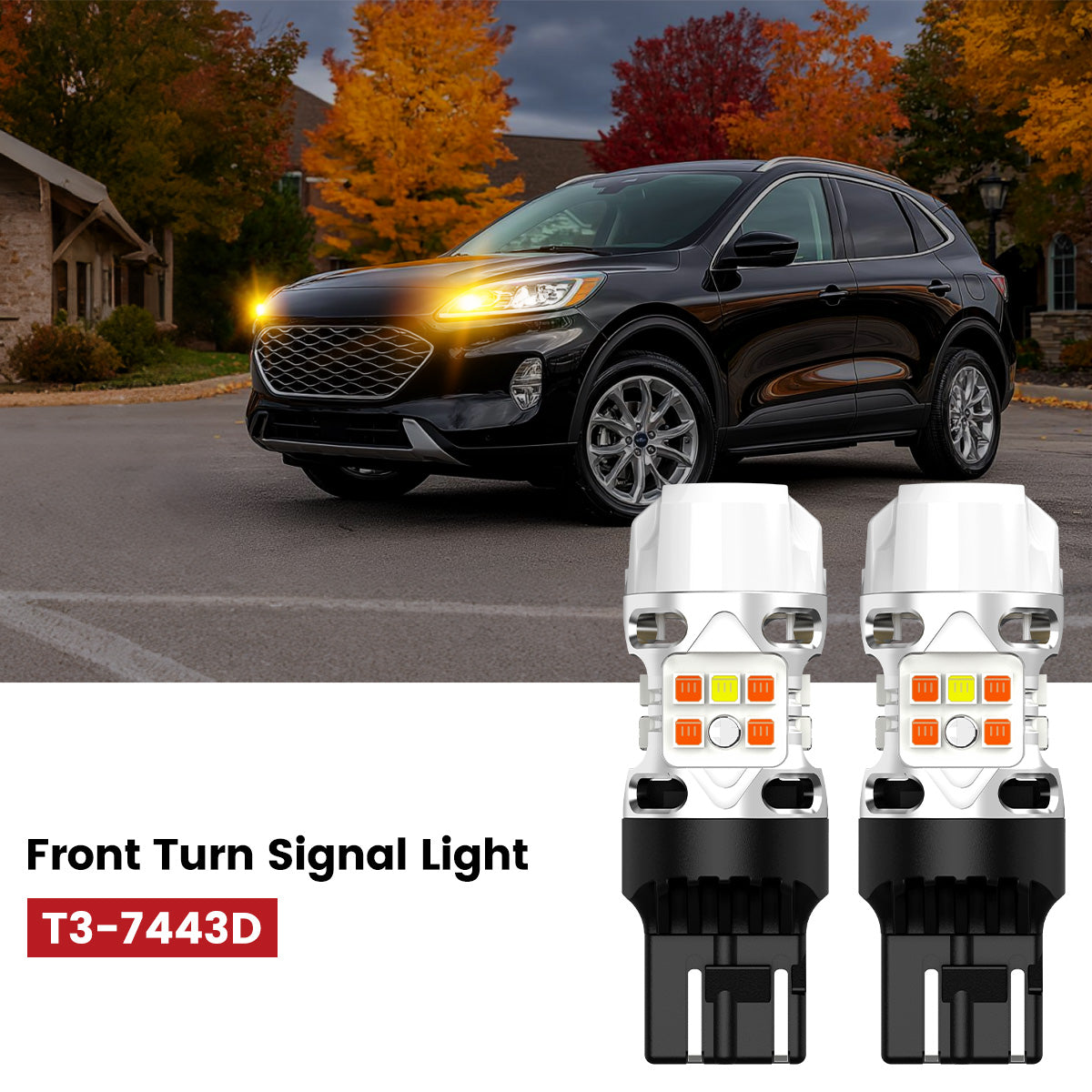 Lasfit 7443D led front turn signal light for 2020-2022 Ford Escape