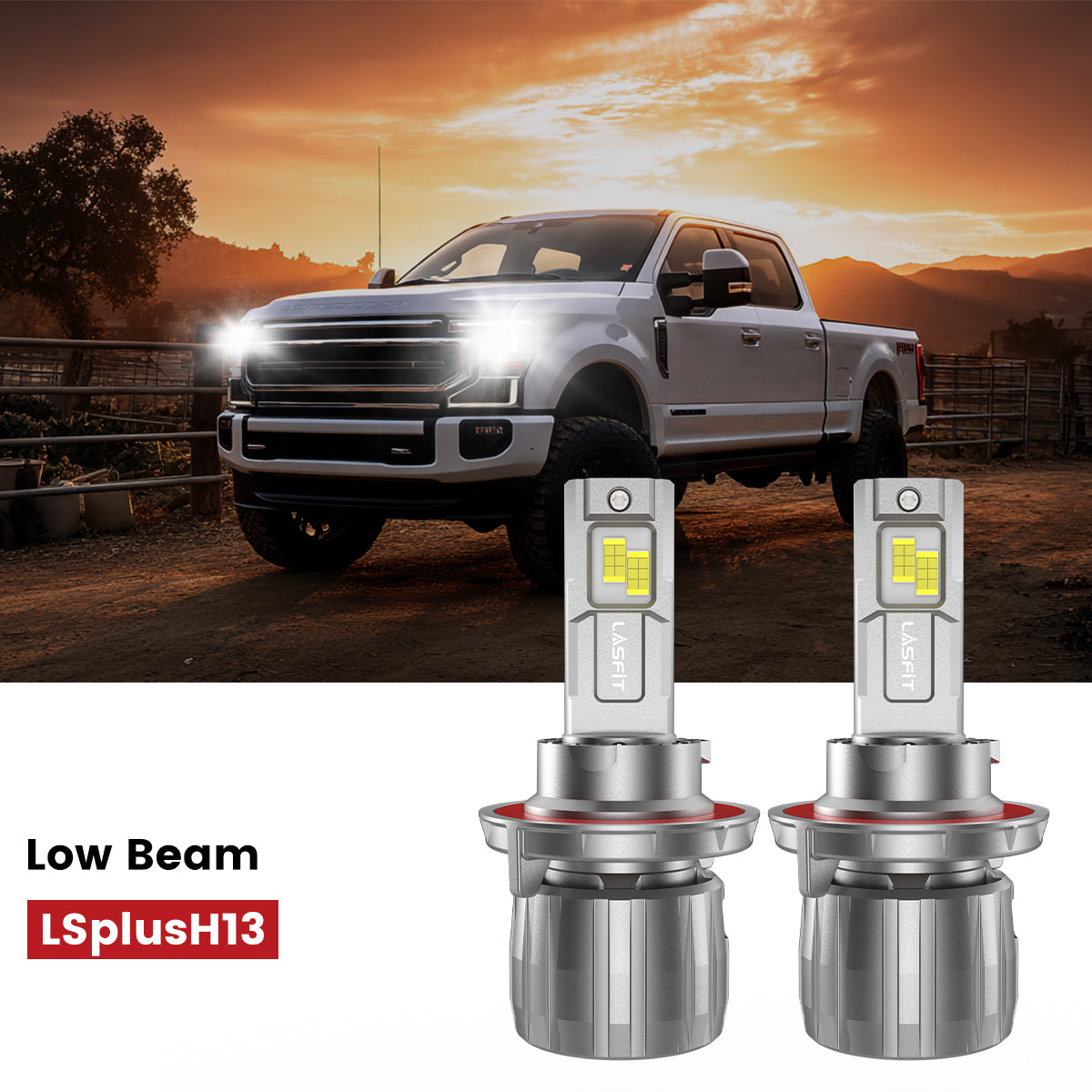 Lasfit H13 led low beam bulbs fit for 2020-2022 Ford F250 F350