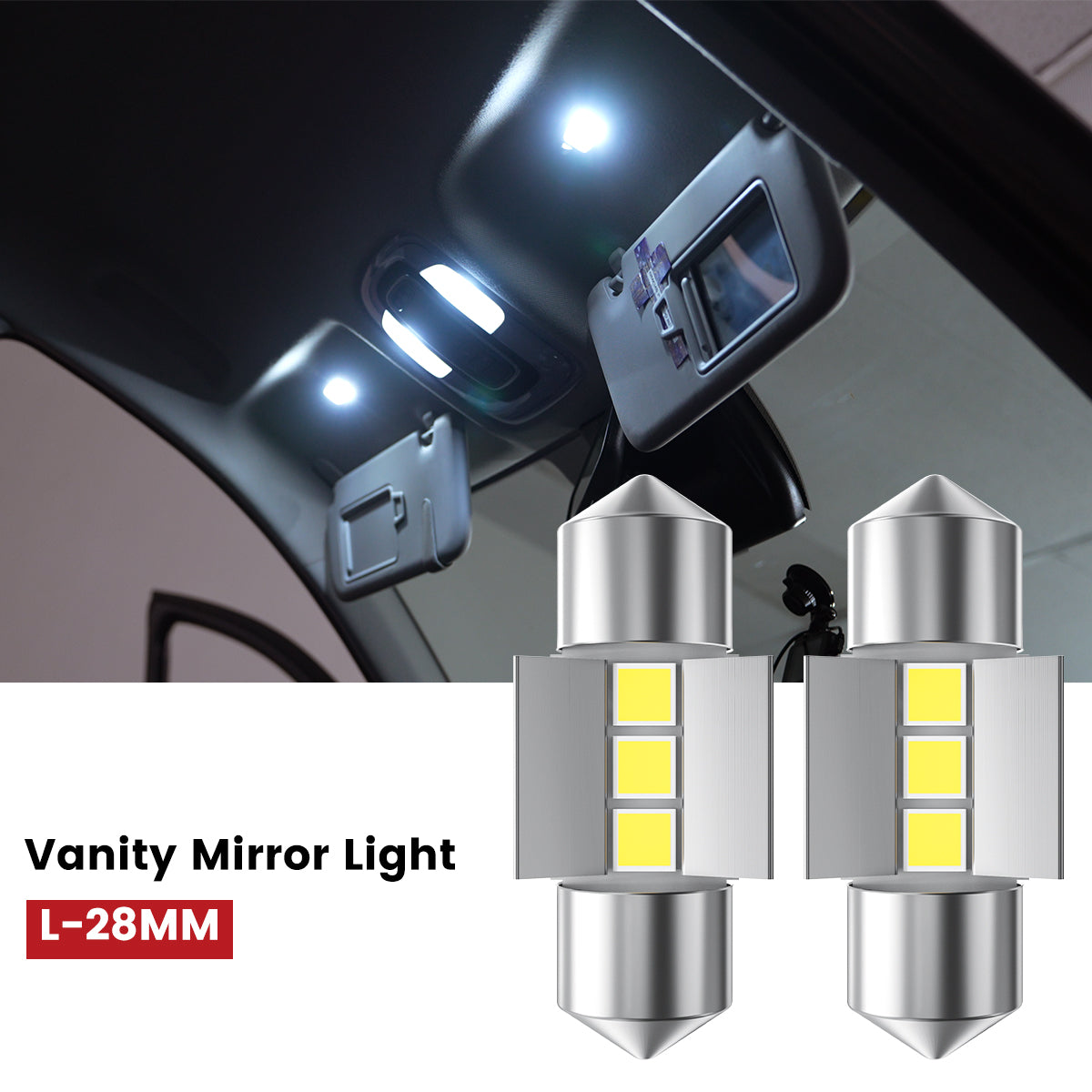 Lasfit 28MM led vanity mirror lights fit for 2020-2022 Kia Sportage