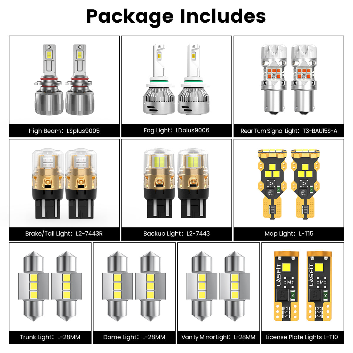 Lasfit combo package led bulbs for 2020-2022 Kia Sportage LX/Nightfall Edition/EX