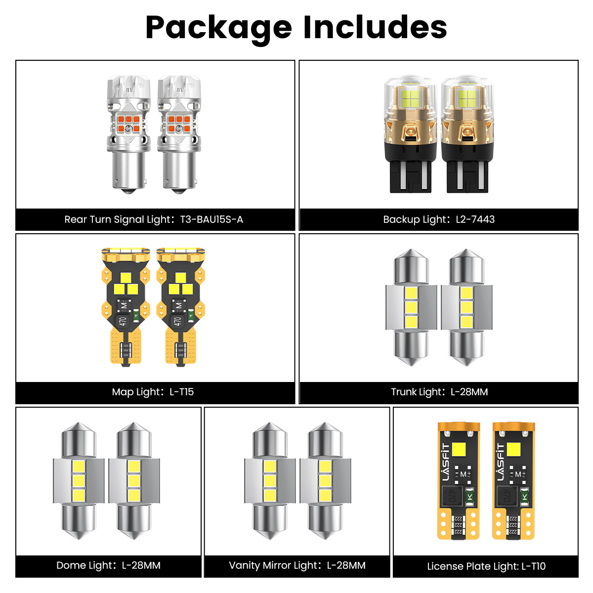Lasfit combo package led bulbs for 2020-2022 Kia Sportage SX