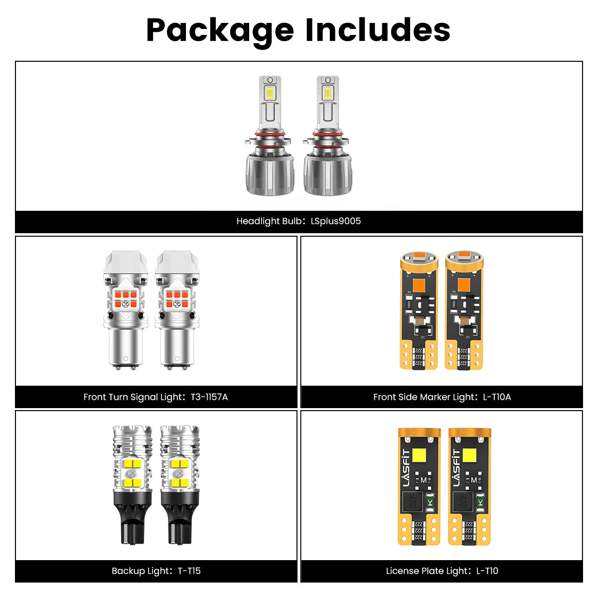 Lasfit combo package led bulbs for 2020-2022 Kia Telluride EX