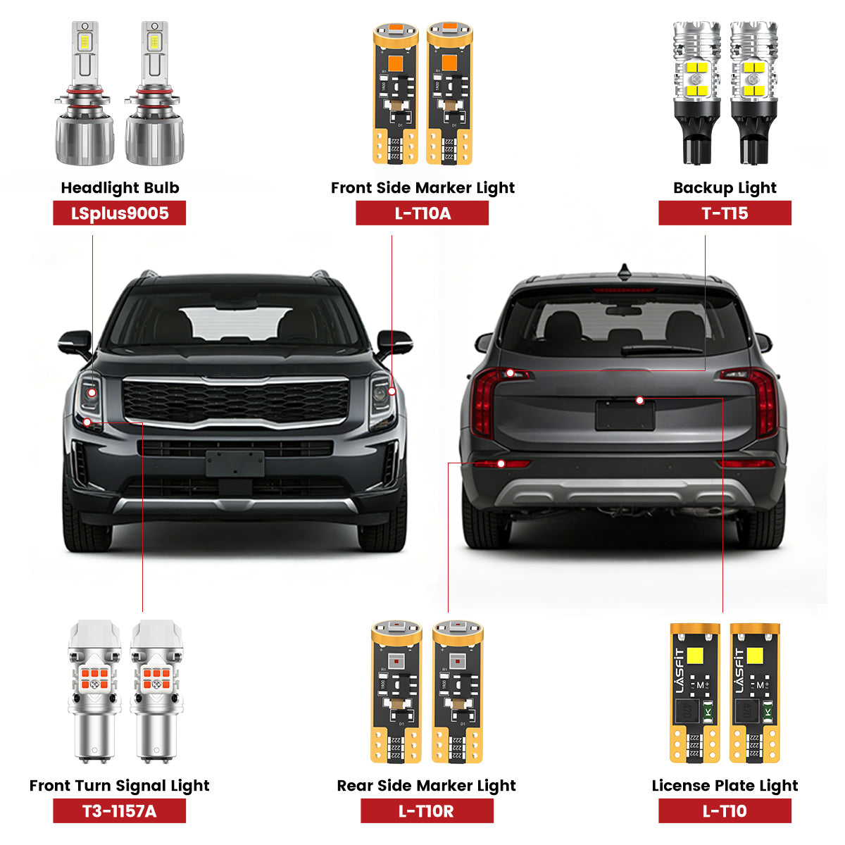 Lasfit led bulbs for 2020-2022 Kia Telluride