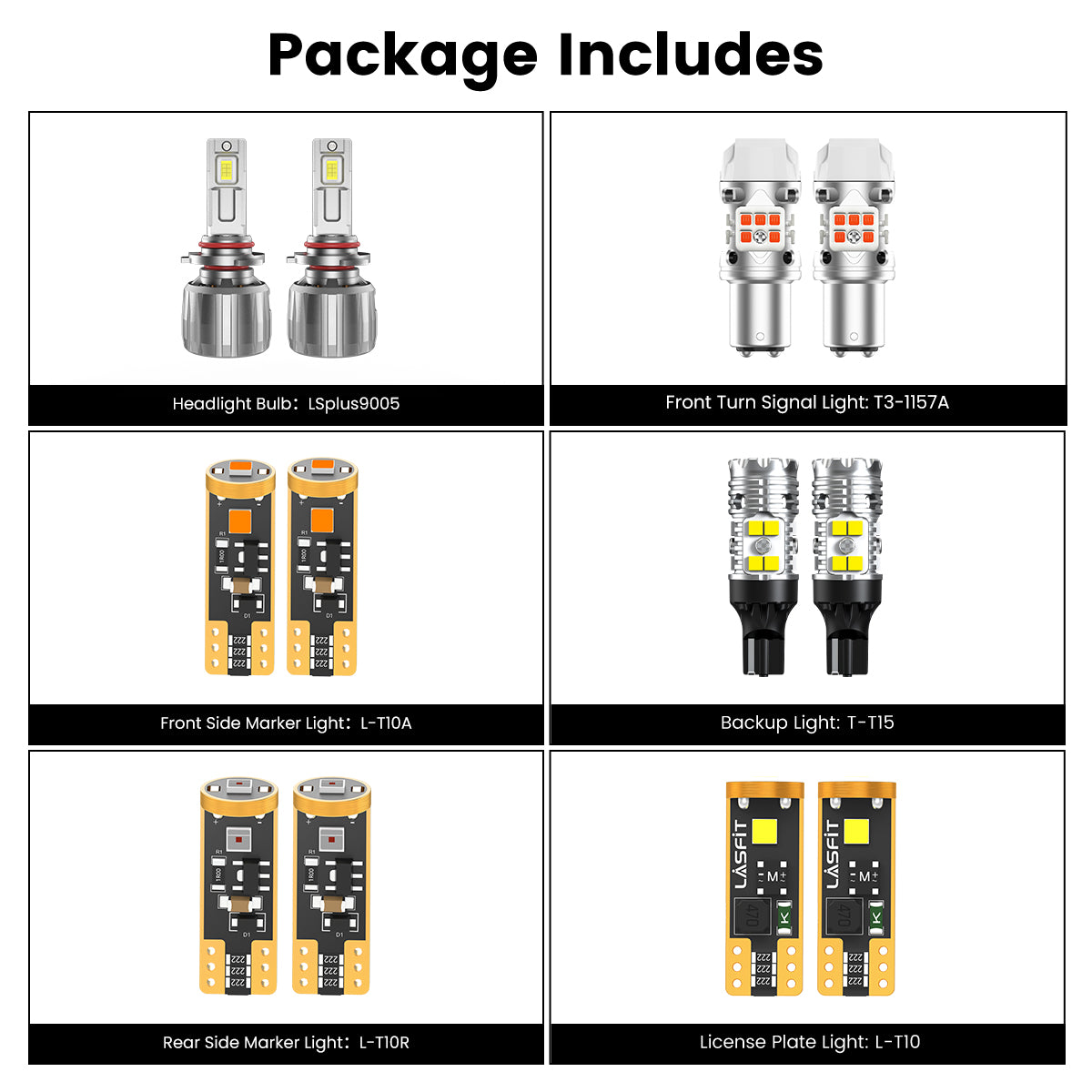 lasfit combo package led bulbs for 2020-2022 kia telluride lx