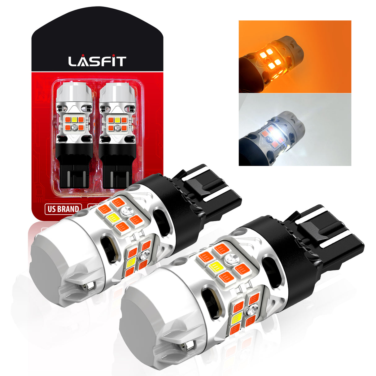 Lasfit 7443 led front turn signal lights fit for 2020-2023 GMC Sierra 2500HD 3500HD