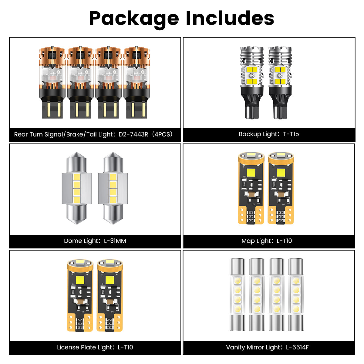 Fit for 2016-2023 Toyota Tacoma The Brightest LED Bulbs Upgrade | Tested and Verified
