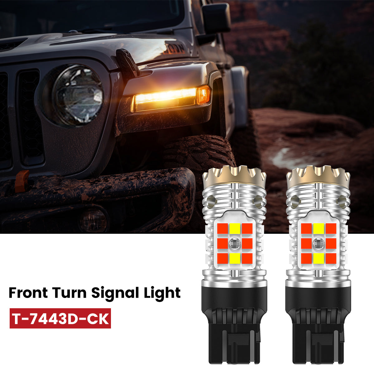 Lasfit 7443 led front turn signal lights fit for 2020-2025 Jeep Gladiator