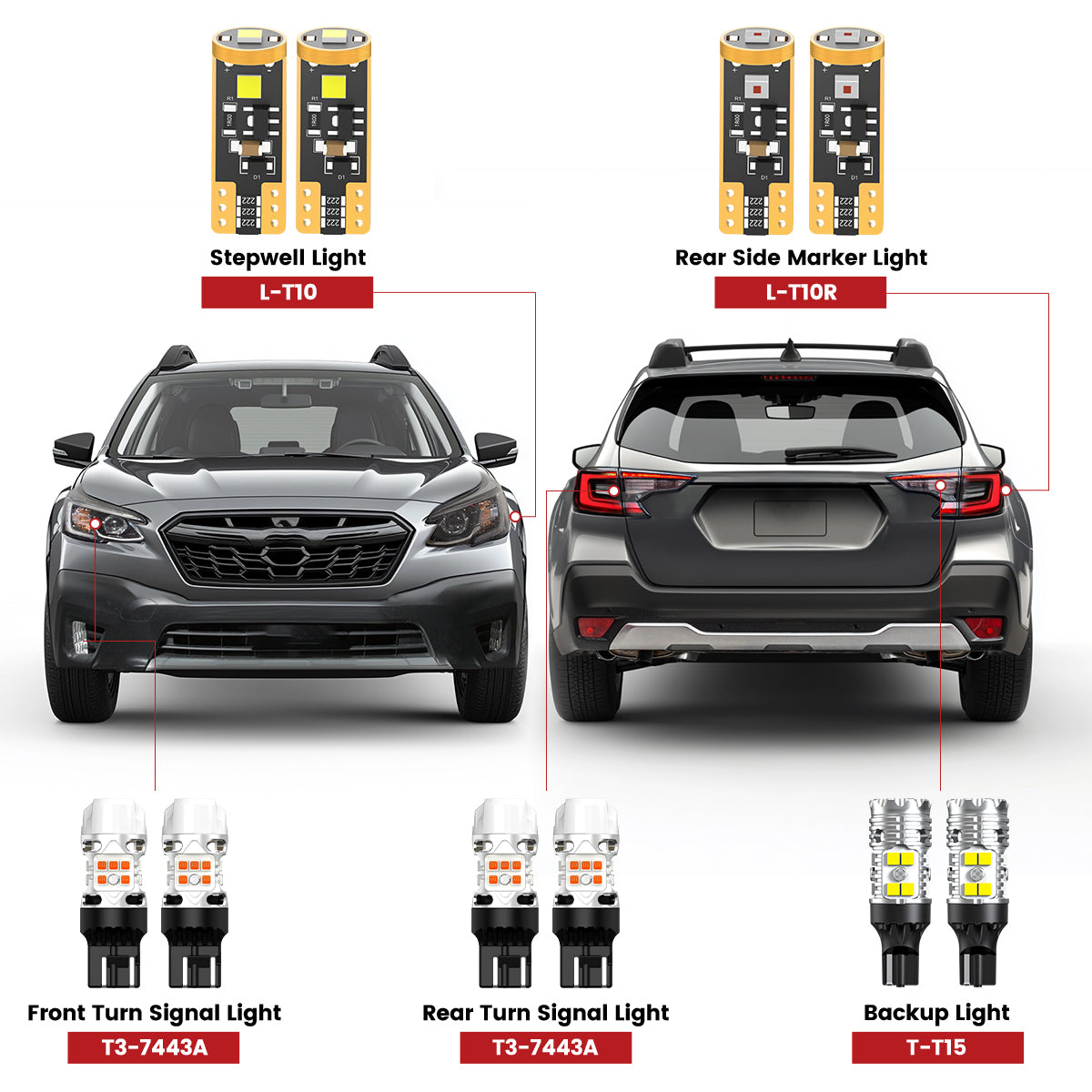 Lasfit combo package led bulbs for 2020-2025 Subaru Outback
