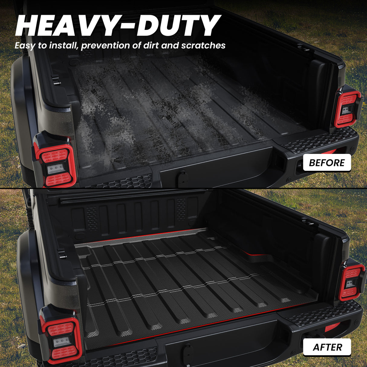 Fit for 2020-2026 Jeep Gladiator Truck Bed Mat 5FT(60.3"), Custom-Fit TPE Bed Liner