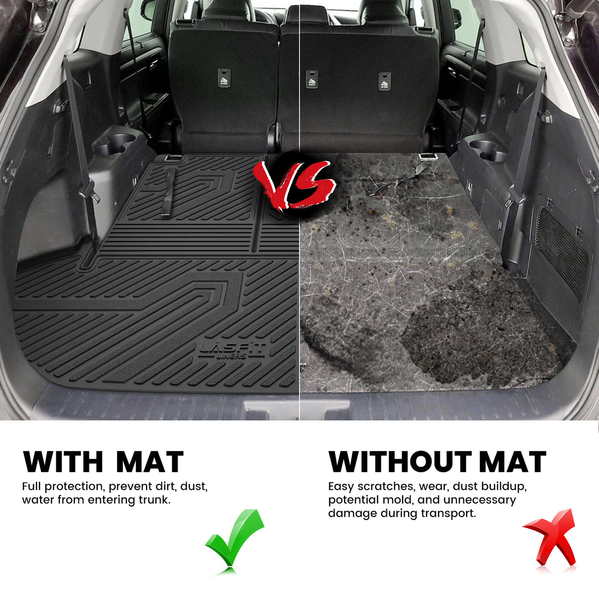 Fit for 2020-2026 Toyota Highlander Hybrid Floor Mats & Seatback & Cargo Mat, Fit AWD Only