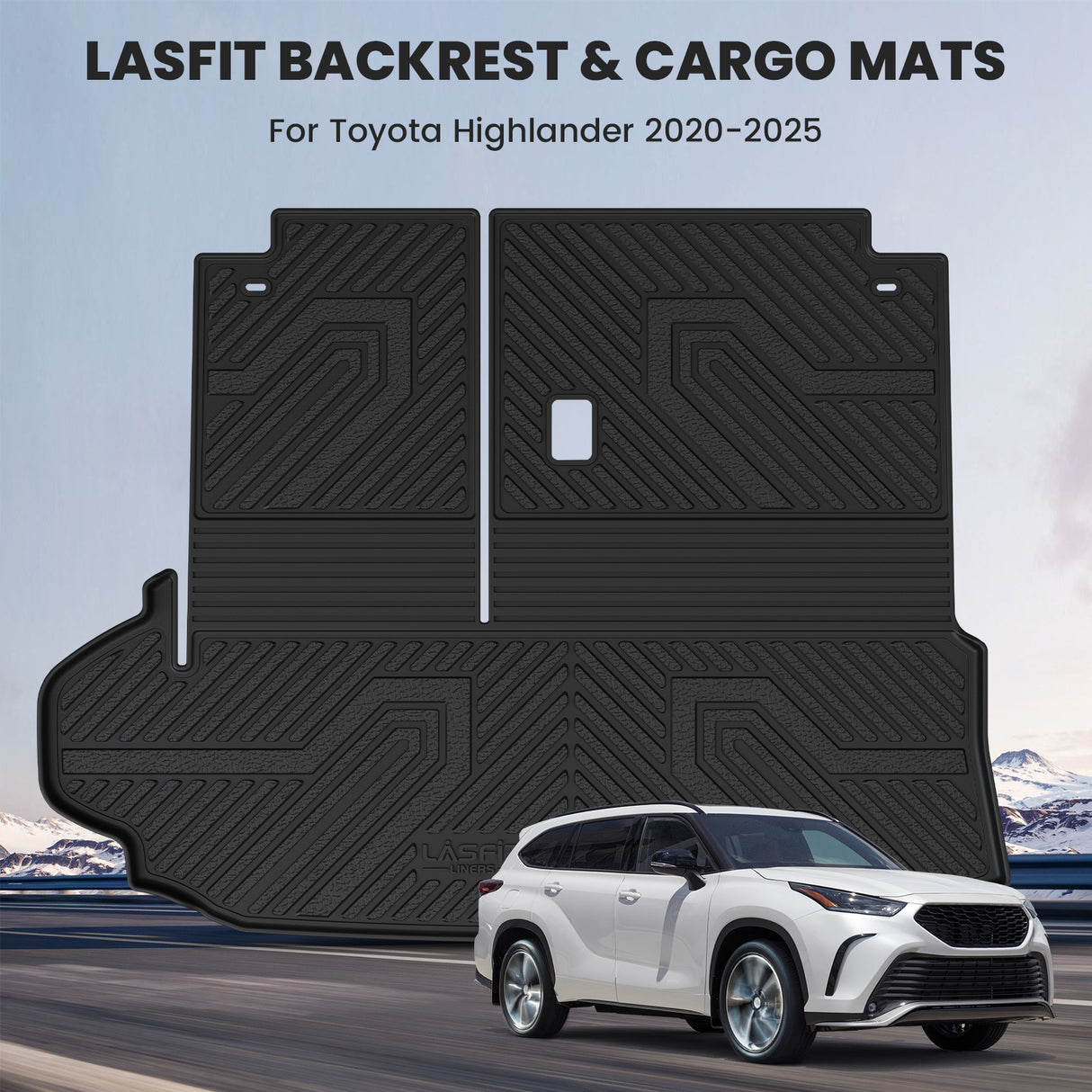 Fit for 2020-2026 Toyota Highlander Hybrid Floor Mats & Seatback & Cargo Mat, Fit AWD Only