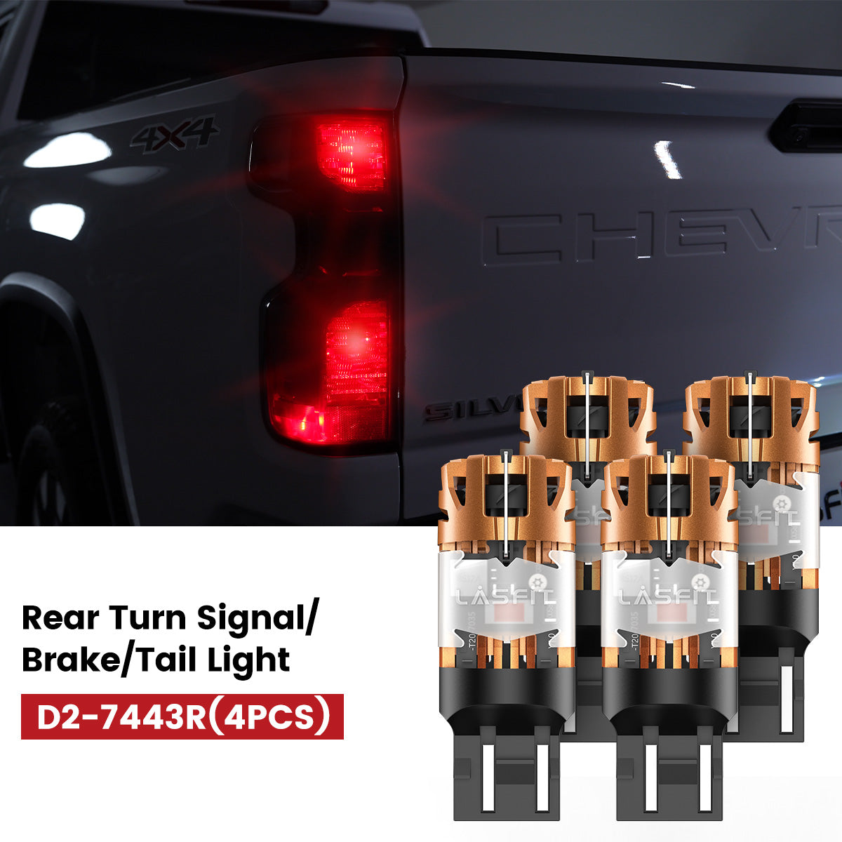 2020-2026 Chevrolet Silverado 2500 3500 7443 led rear turn signal brake tail light