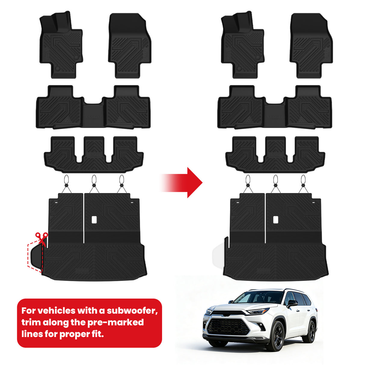 Fit for 2020-2026 Toyota Highlander Floor Mats or Seatback & Cargo Mat