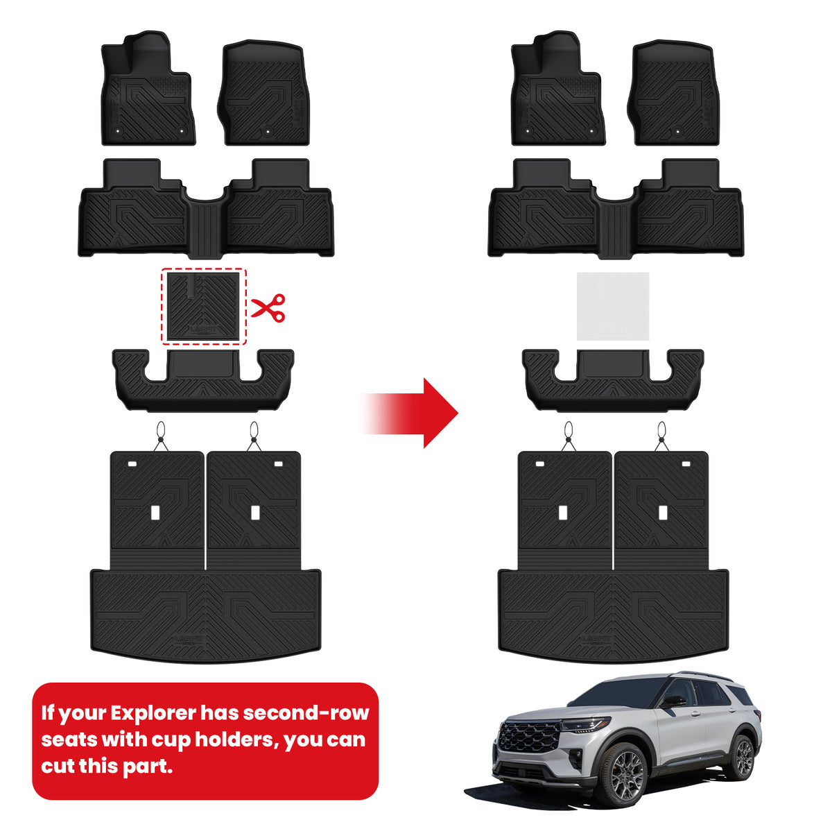 Fit for 2020-2027 Ford Explorer Floor Mats or Seatback & Cargo Mats