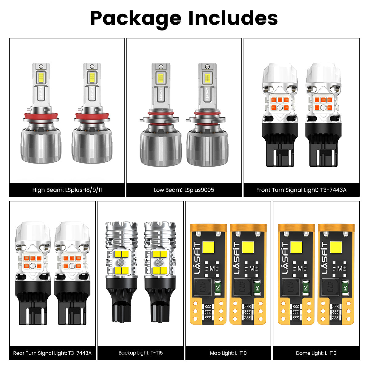 Lasfit combo package led bulbs for 2021-2023 Chevrolet Trailblazer ACTIV/RS(W/ Halogen Low Beam)