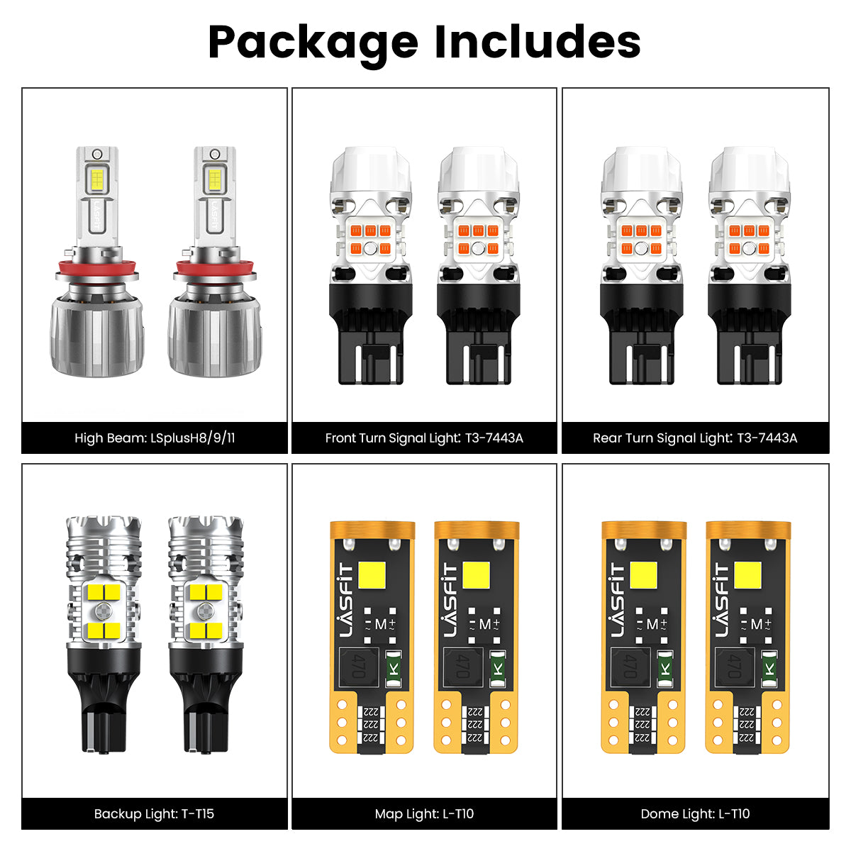 Lasfit combo package led bulbs for 2021-2023 Chevrolet Trailblazer ACTIV/RS(W/ LED Low Beam)