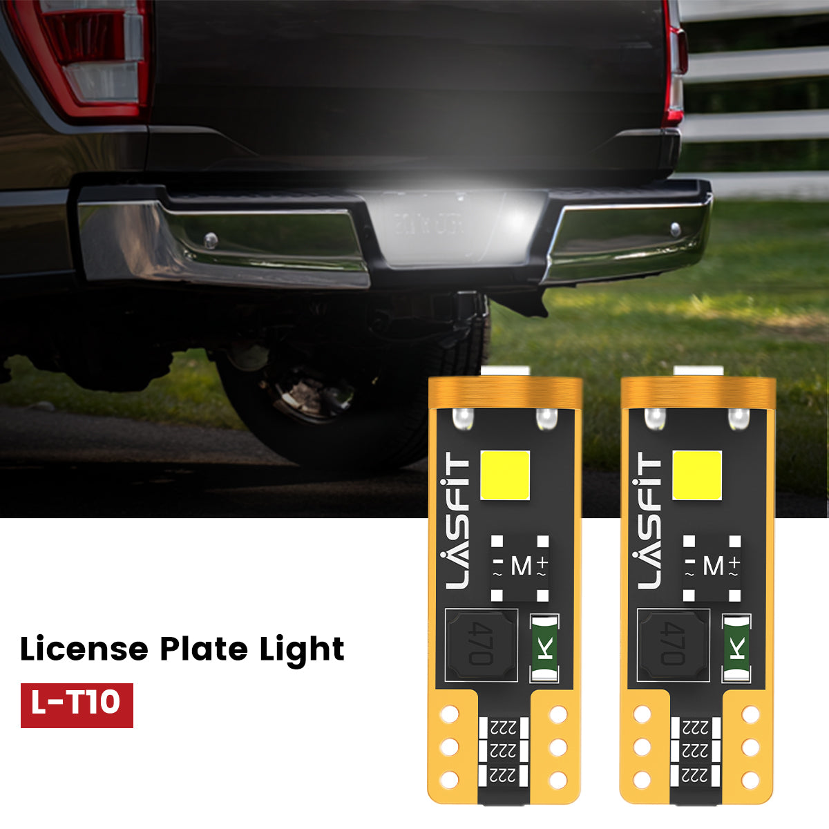 Lasfit L-T10 LED Bulbs fit for 2021-2023 Ford F-150 license plate light