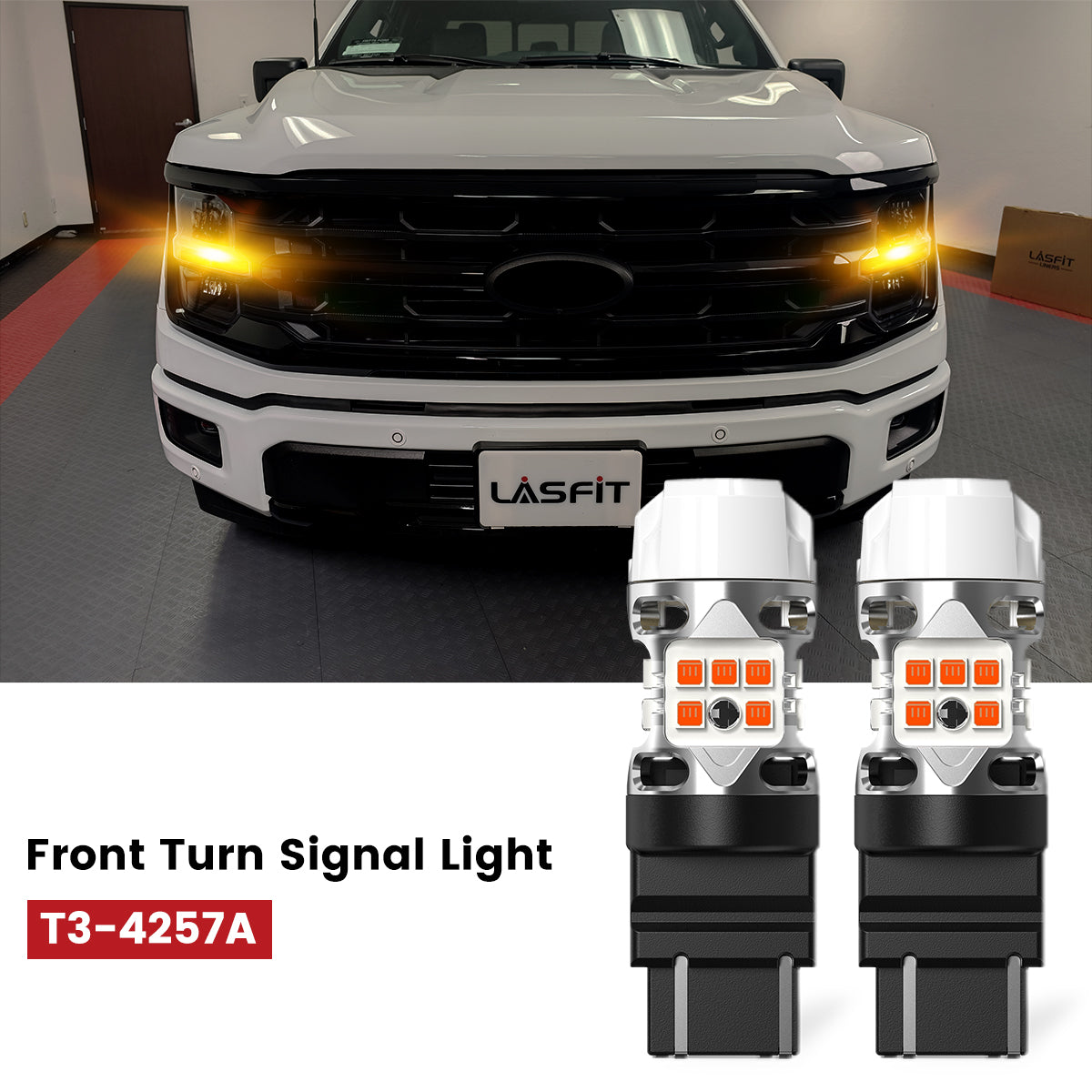 T3-4257A LED Bulbs fit for 2021-2023 Ford F-150 front turn signal light