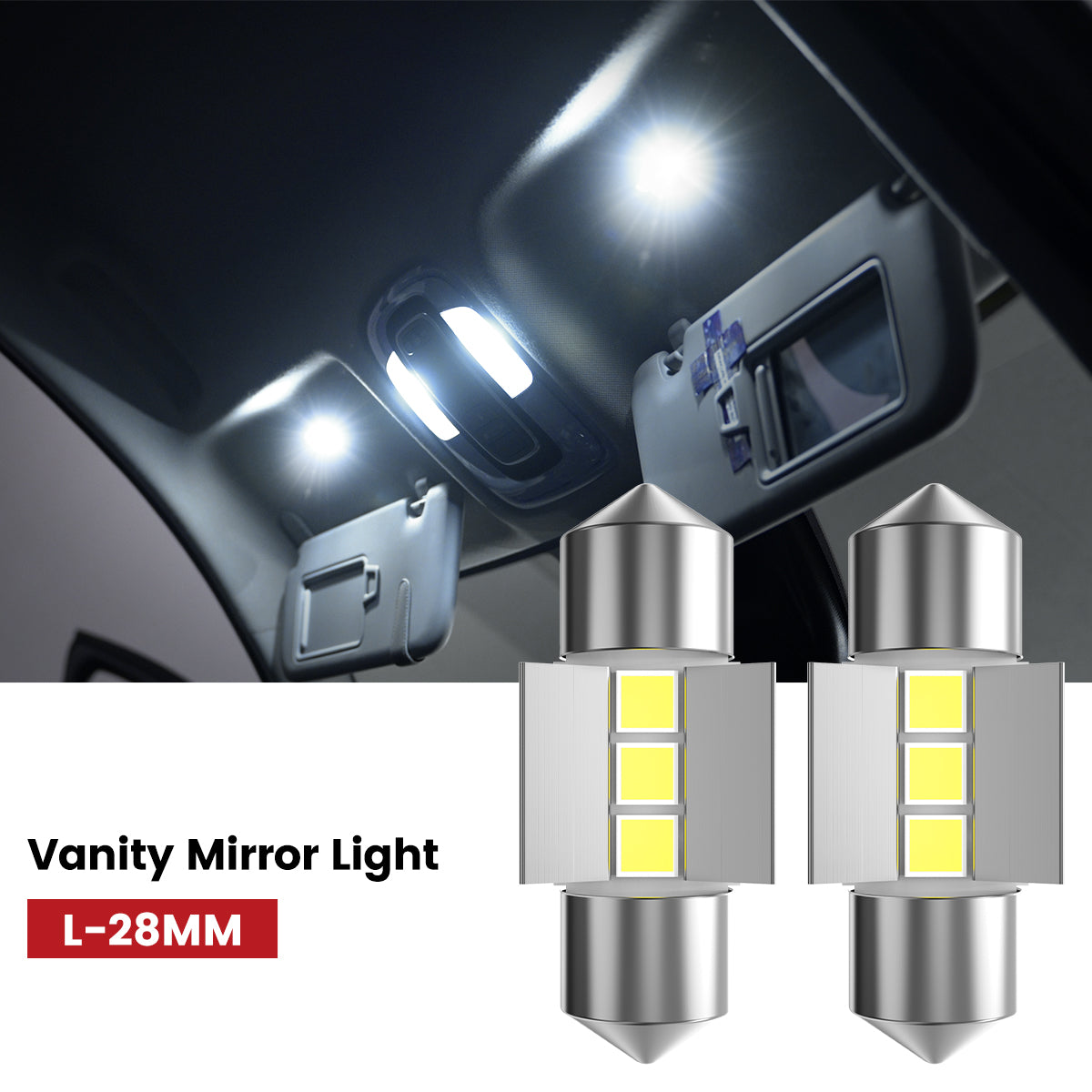 Lasfit 28MM led vanity mirror lights fit for 2021-2023 Hyundai Elantra