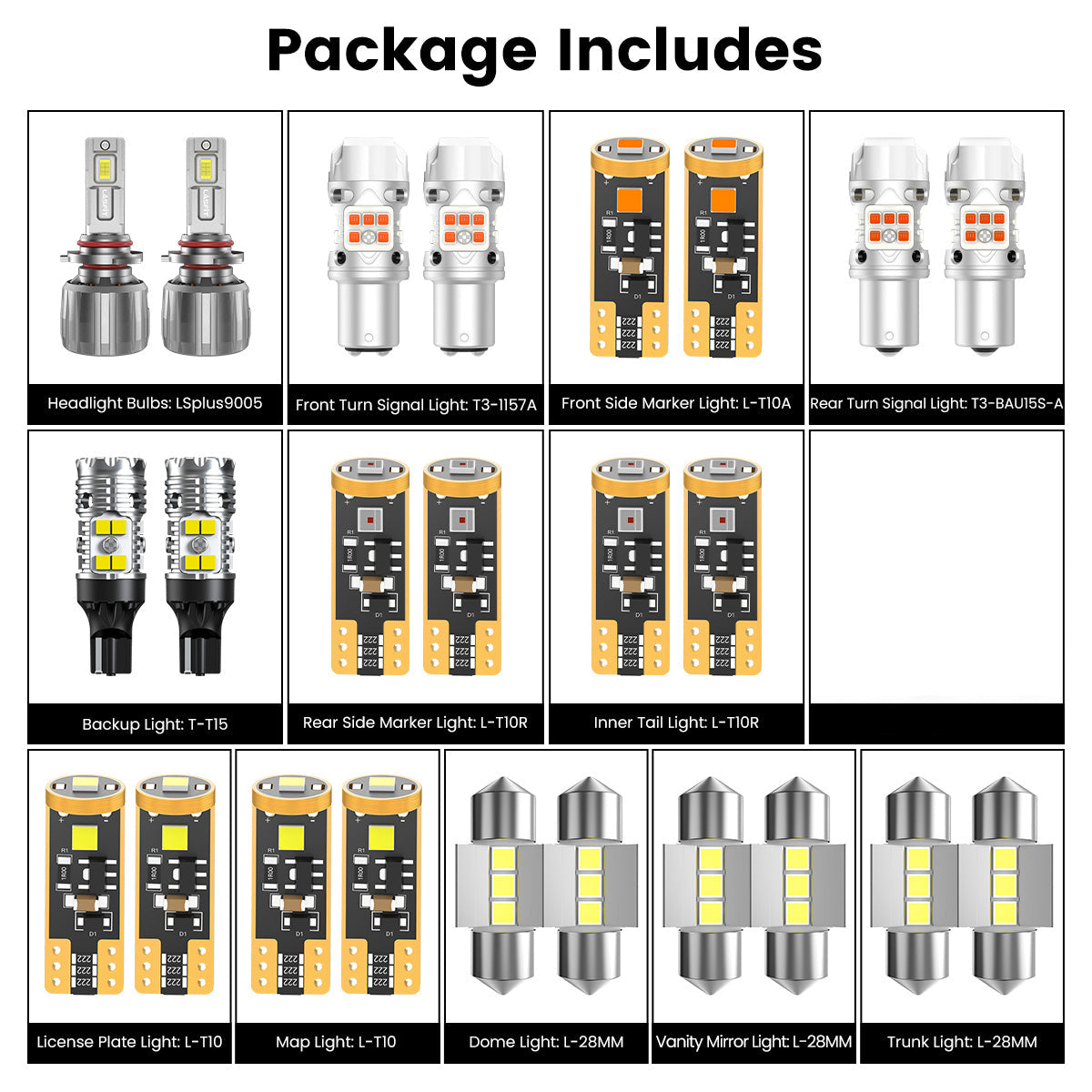 Lasfit combo package led bulbs for 2021-2023 Hyundai Elantra SE/SEL Sport/Hybrid Blue