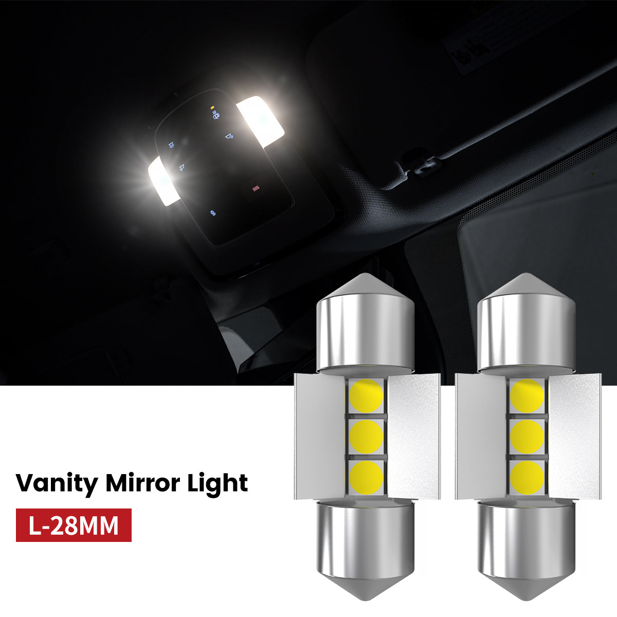 Lasfit L-28MM led vanity mirror lights fit for 2021-2023 Hyundai Santa Fe