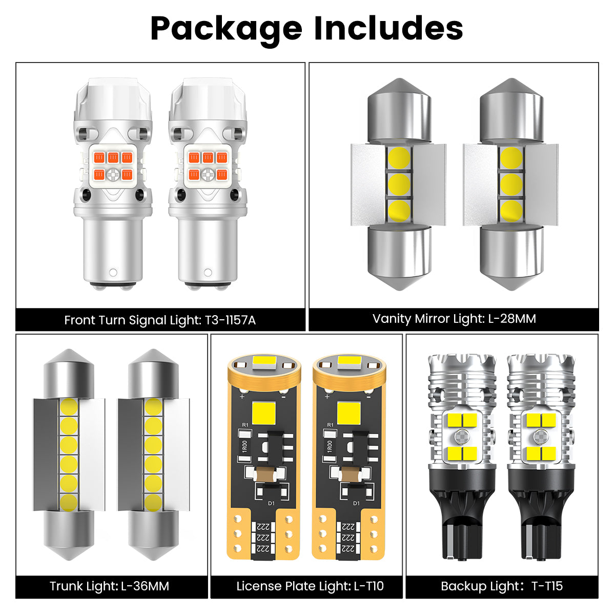 Lasfit combo package led bulbs for 2021-2023 Hyundai Santa Fe Hybrid Blue/Hybrid SEL Premium