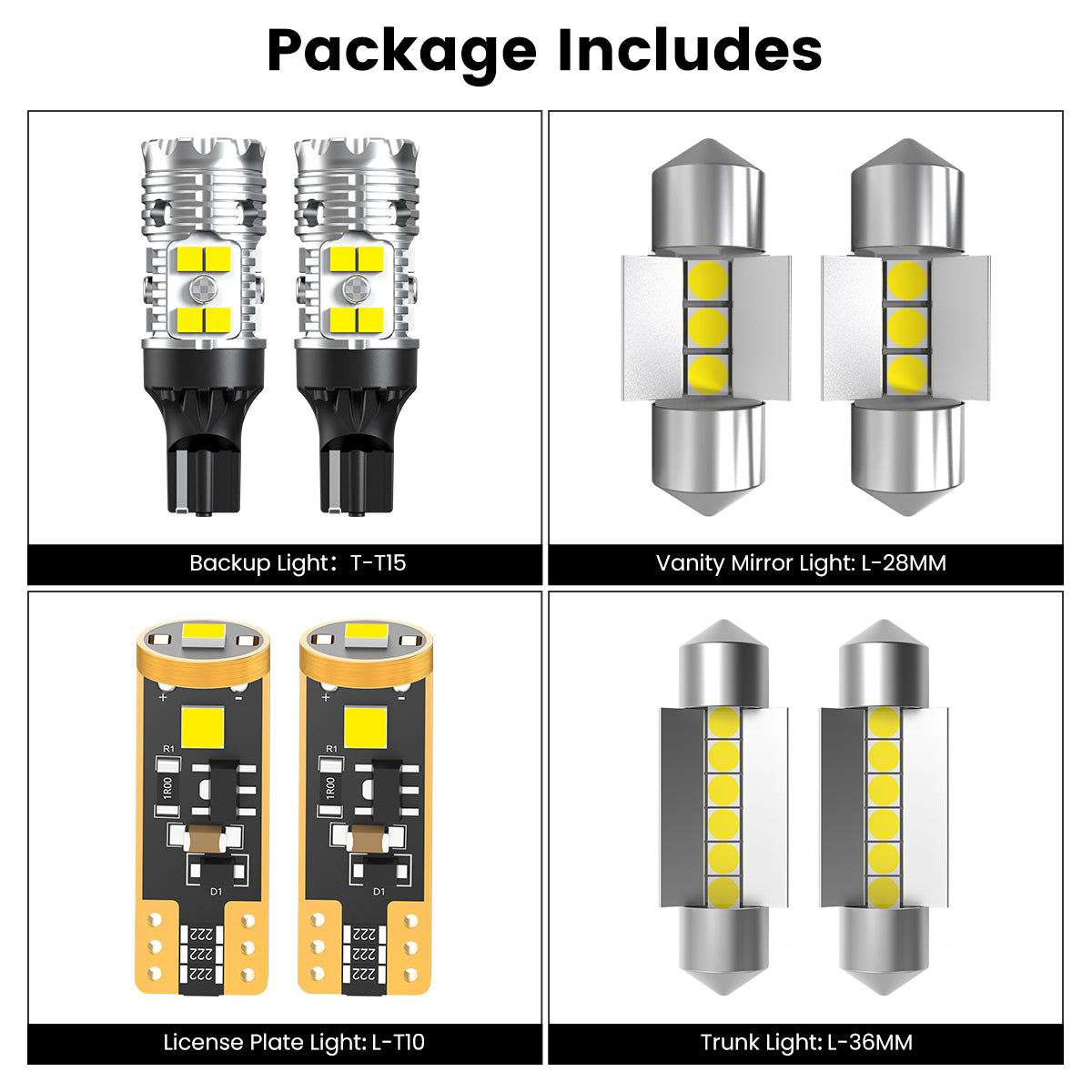 Lasfit combo package led bulbs for 2021-2023 Hyundai Santa Fe Limited/Calligraphy/Hybrid Limited/Hybrid Plug-in Convenience/Hybrid Plug-in Limited
