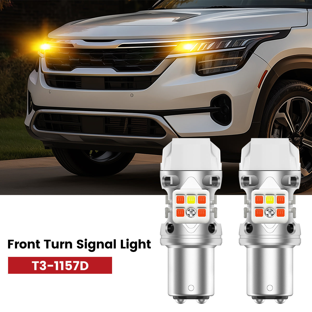 Lasfit 1157 led front turn signal lights fit for 2021-2023 Kia Seltos