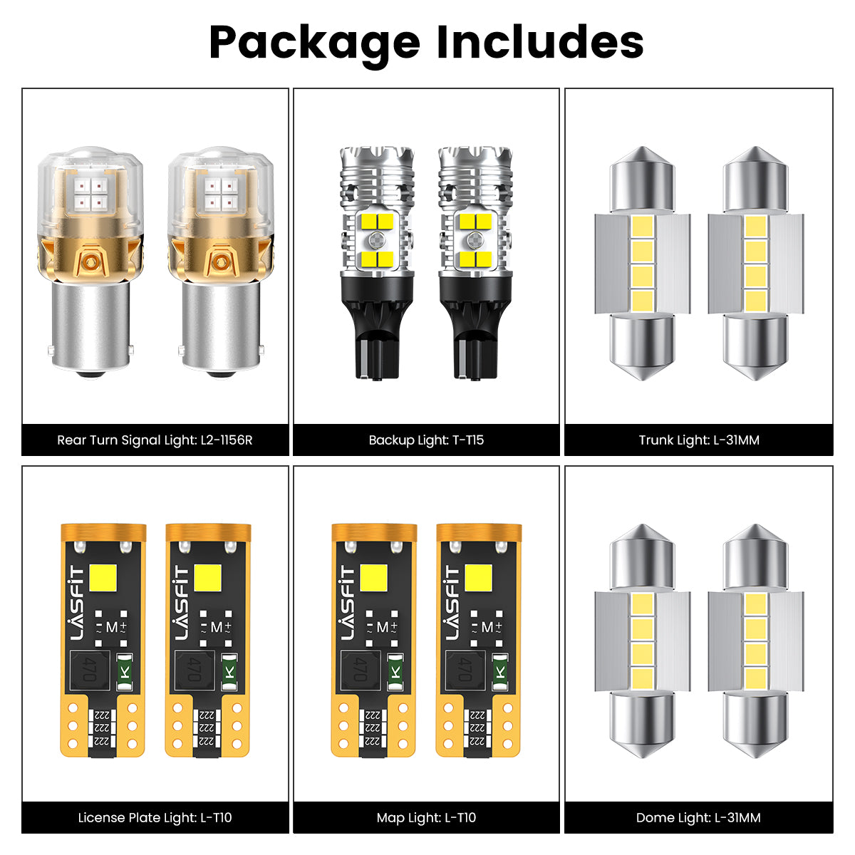 Lasfit combo package led bulbs for 2021-2023 Kia Seltos SX