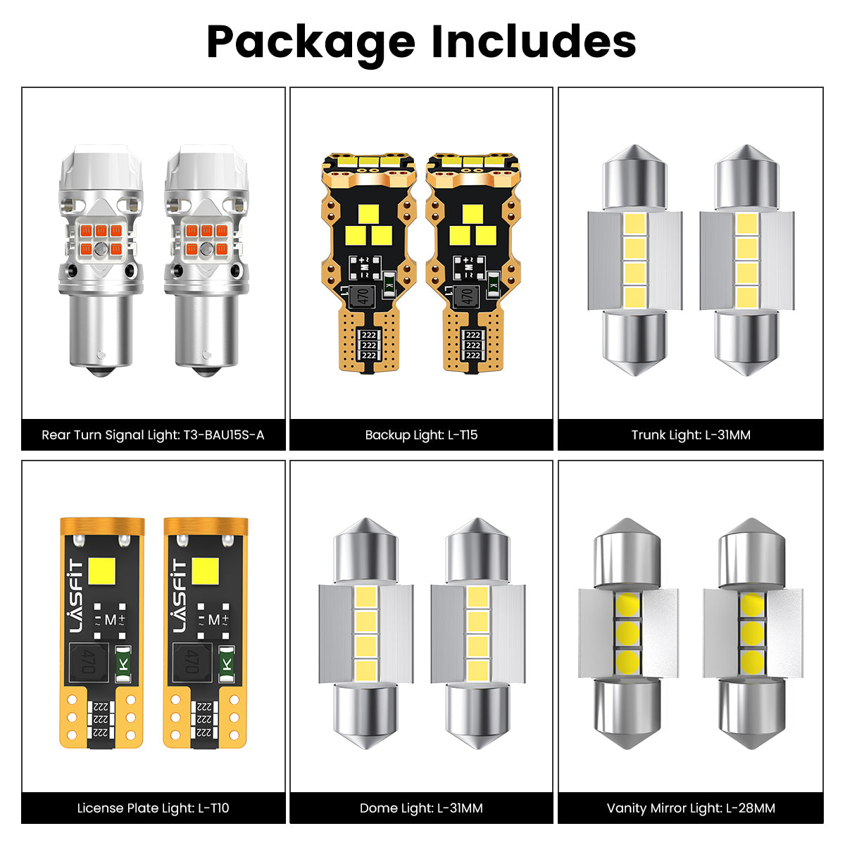 Lasfit combo package led bulbs for 2021-2024 Kia K5 W/ LED Fog Lights