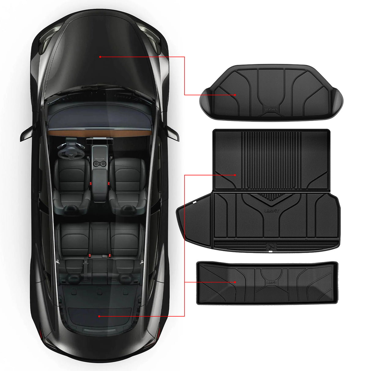 Tesla Model S 2022-2023 Custom Frunk Trunk Cargo Mats Installation Show