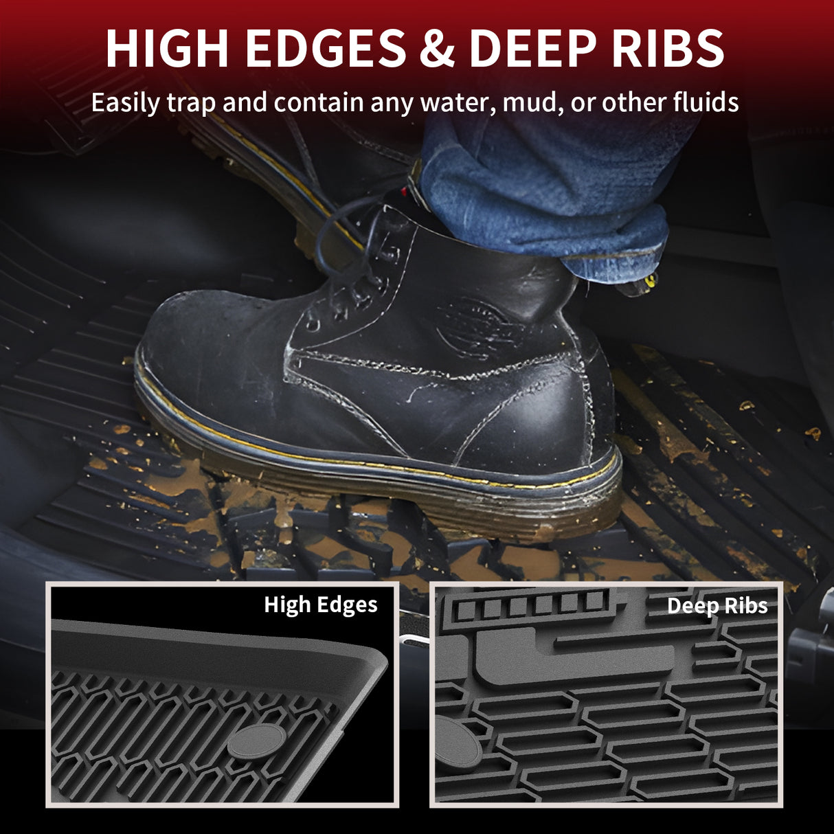 2021-2024 Ford Mustang Mach-E Custom Floor Mats High Edge