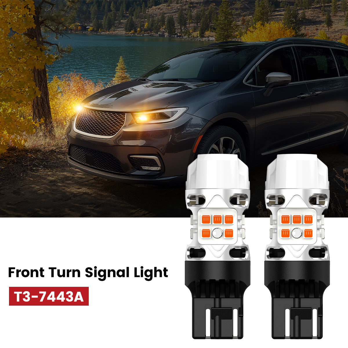 Lasfit 7443 led front turn signal lights fit for 2021-2025 Chrysler Pacifica