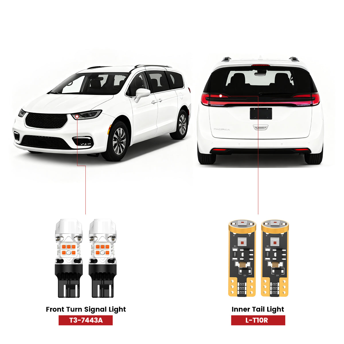 Lasfit led bulbs for 2021-2025 Chrysler Pacifica