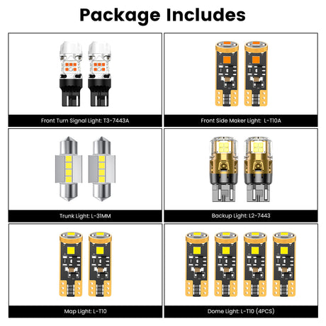 Lasfit combo package led bulbs for 2021-2025 Honda Odyssey