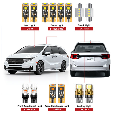 Lasfit led bulbs for 2021-2025 Honda Odyssey