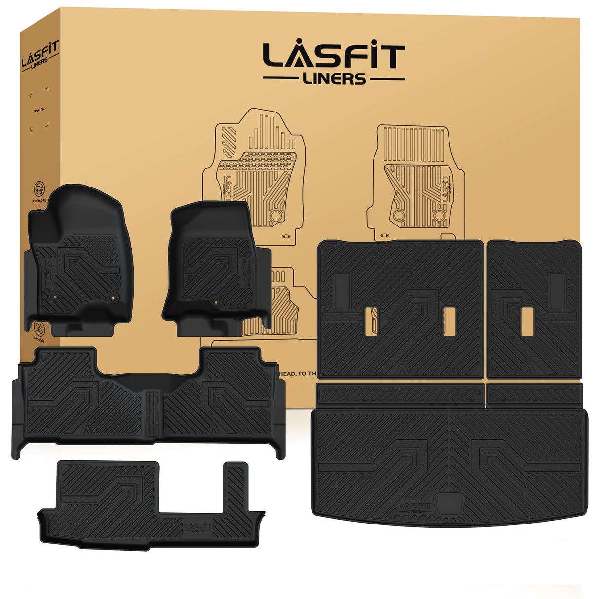 Fit for 2021–2026 Chevrolet Tahoe Floor & Cargo Mats Protection Sets, Not Fit 9 seats