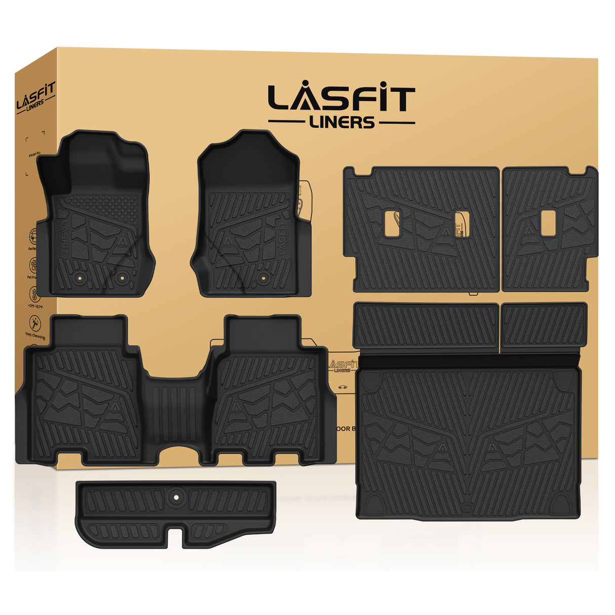 Fit for 2021-2025 Ford Bronco 4-door Carpet Floor Floor Mats & Cargo & Seatback Mats