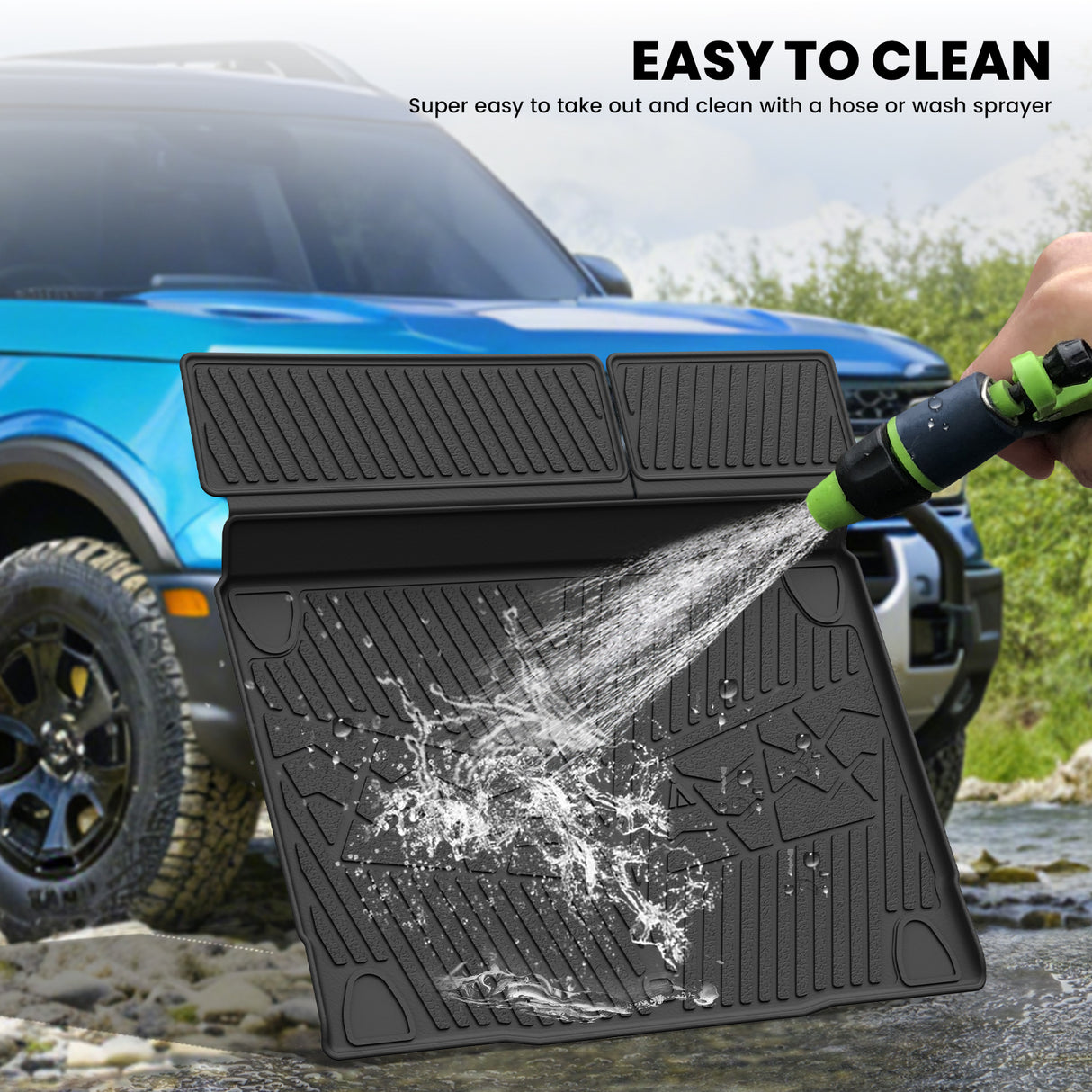 2021-2025 Ford Bronco Seatback & Cargo Mats, Fit 4-Door & Carpet Floor Easy to Clean