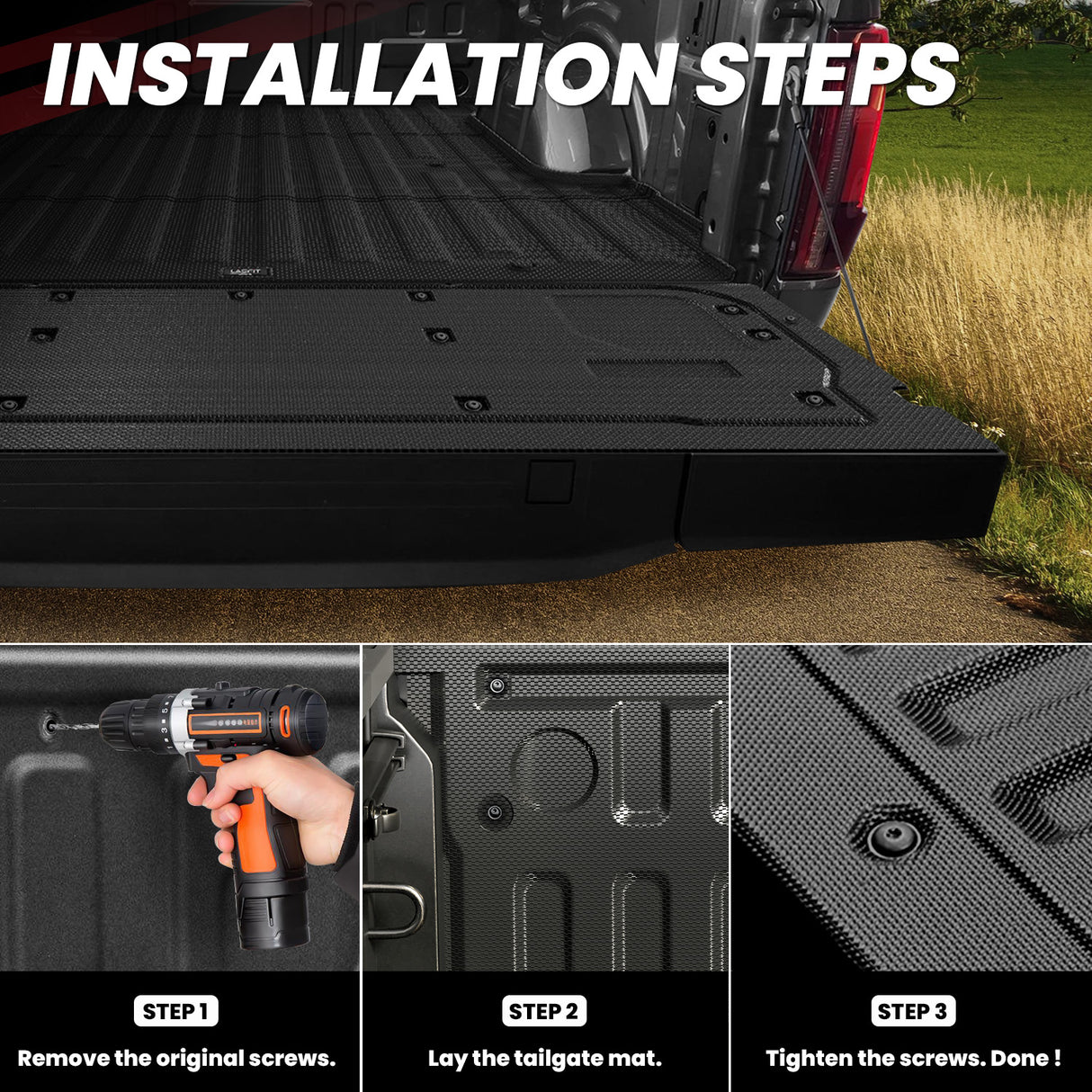 2021-2025 Ford F-150 Truck Tailgate Mat Installation