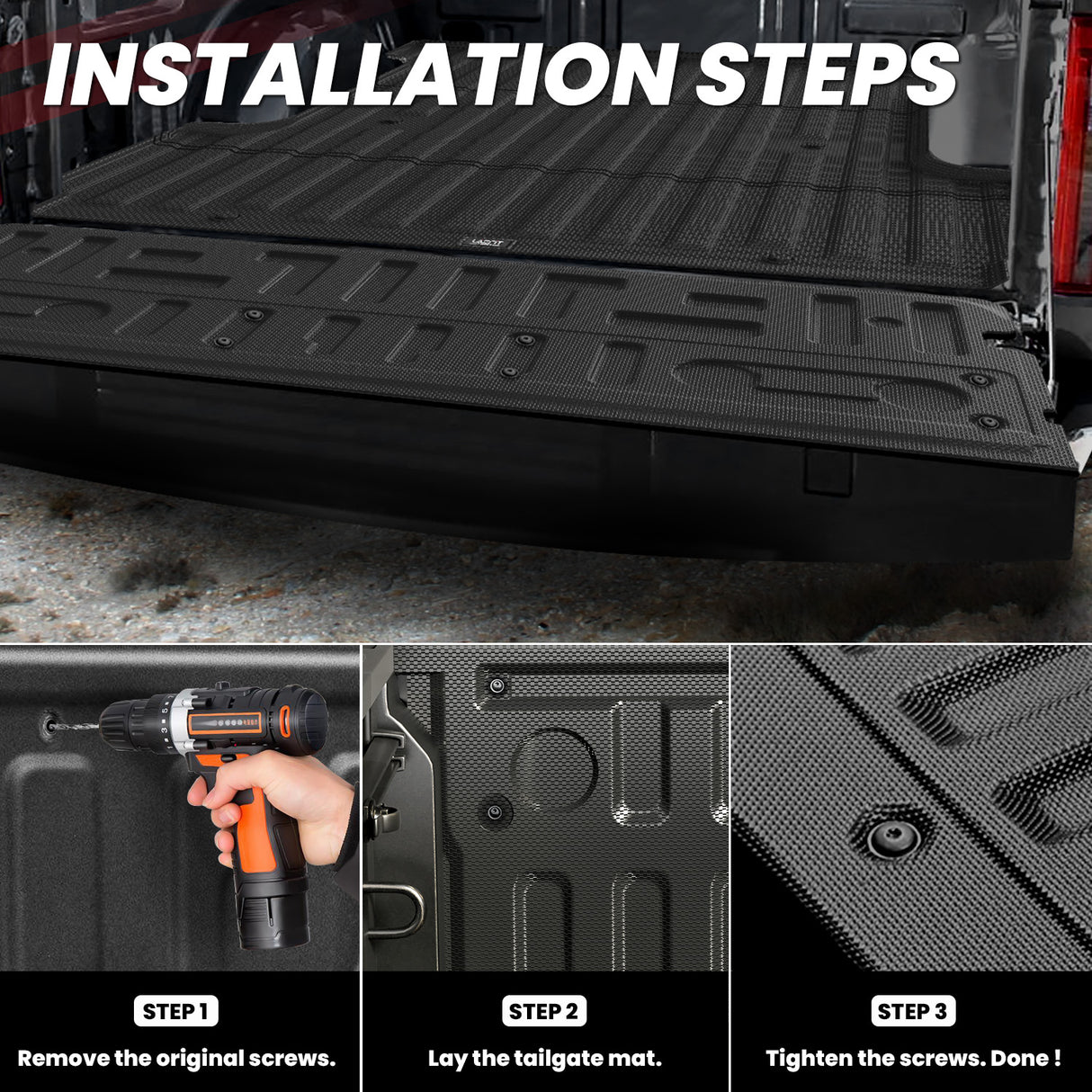 2021-2025 Ford F-150 Truck Tailgate Mat Installation Steps