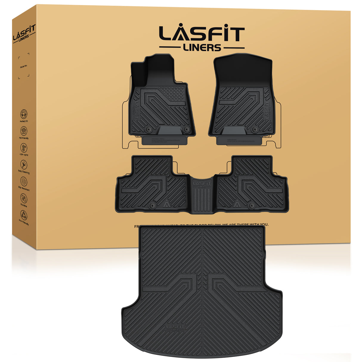 Fit for 2021-2024 Genesis GV80 Floor Mats & Cargo Mat, Fit 5 Seats Only, Not Fit G80