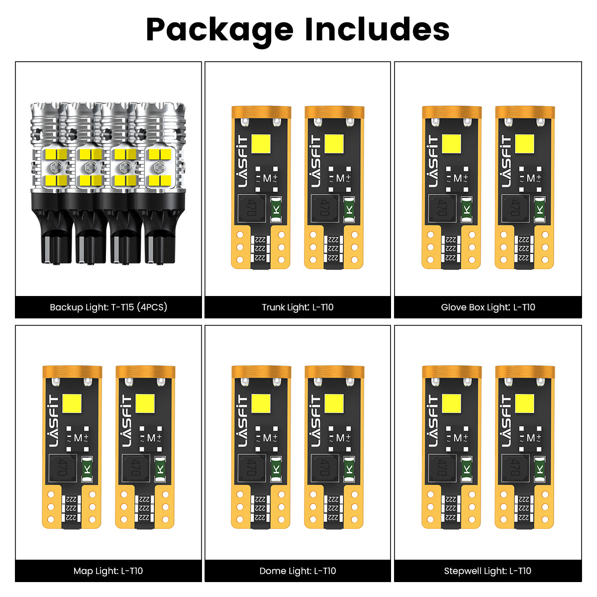 Lasfit combo package led bulbs for 2021-2026 Dodge Durango