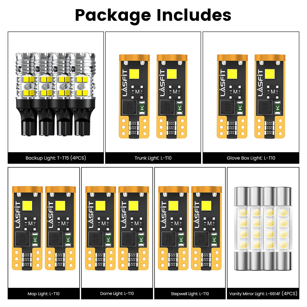 Lasfit combo package led bulbs for 2021-2026 Dodge Durango