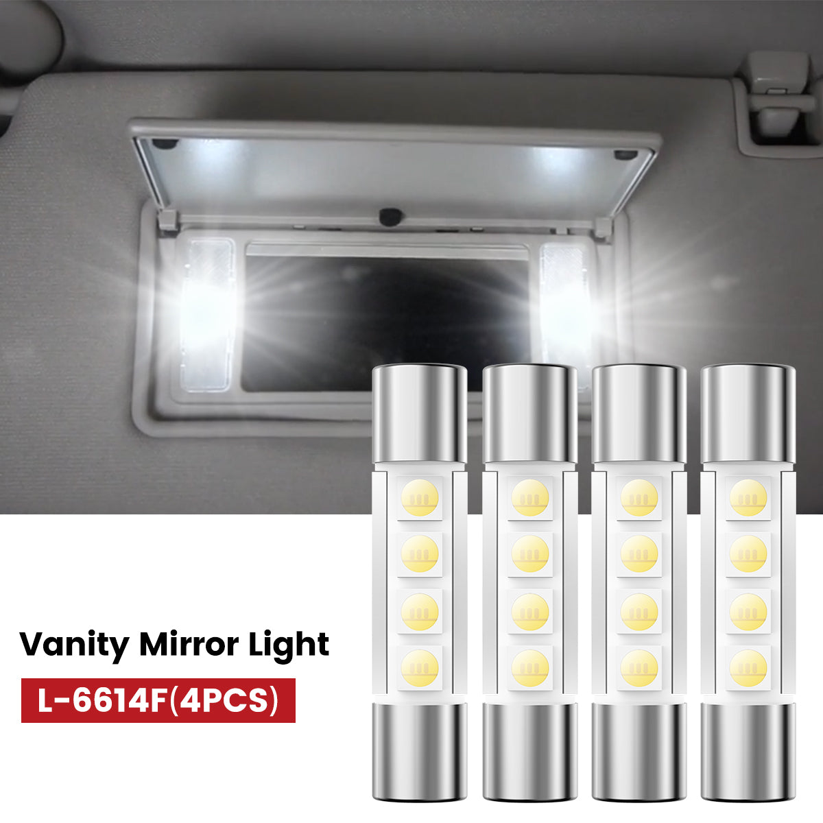 Lasfit 6614 led vanity mirror lights fit for 2021-2026 Toyota Sienna