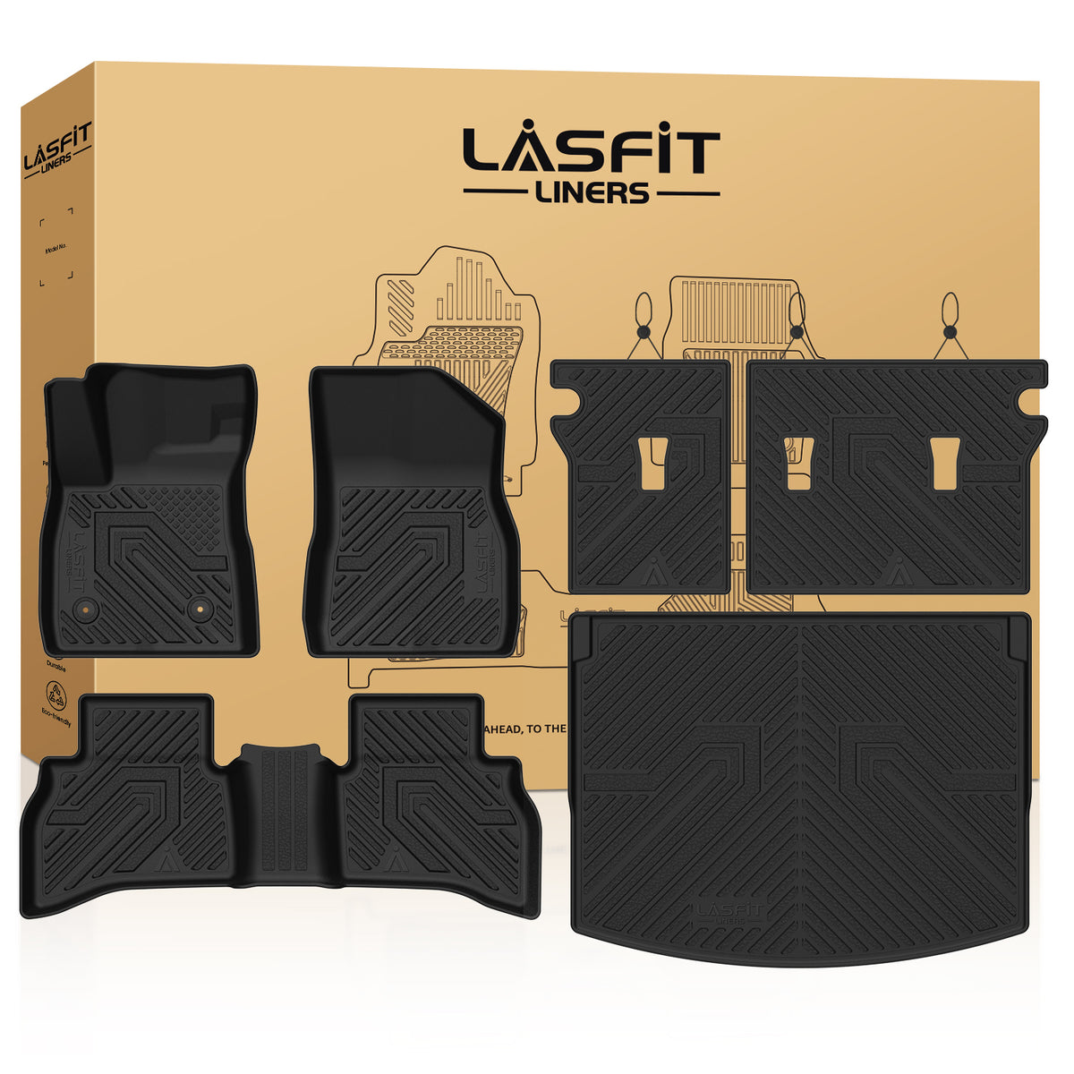 Fit for 2021-2026 Chevrolet Trailblazer 1st & 2nd Row & Cargo Mat, Fit Upper Cargo Deck Position Only